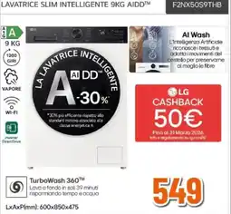 Expert LG LAVATRICE SLIM INTELLIGENTE AIDD F2NX50S9THB offerta