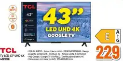 Expert TCL TV LED 43" UHD 4K 43P69K offerta
