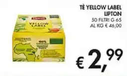 Coal Tè yellow label LIPTON offerta