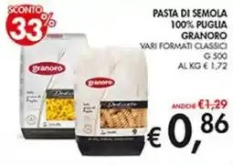 Coal Pasta di semola 100% puglia GRANORO offerta