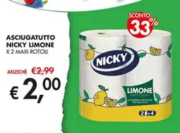 Coal Asciugatutto nicky limone x 2 maxi rotoli offerta