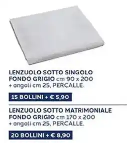 Coal Lenzuolo sotto singolo fondo grigio offerta
