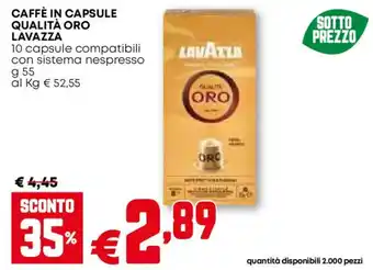 Caffè in capsule qualità oro LAVAZZA