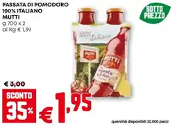 Pam Passata di pomodoro 100% italiano MUTTI offerta