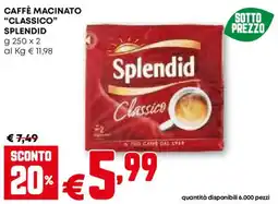 Pam Caffè macinato "classico" SPLENDID offerta