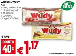 Pam Würstel wudy αια extragusto suino o classico pollo e tacchino offerta