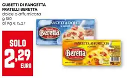 Pam Cubetti di pancetta fratelli beretta dolce o affumicata offerta