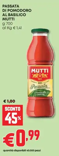 Panorama Passata di pomodoro al basilico MUTTI offerta