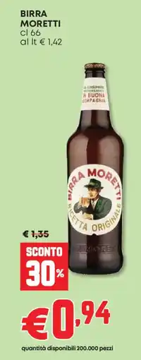 Panorama Birra MORETTI offerta