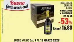 Conad Ribolla gialla spumante astoria confezione 6 bottiglie da offerta