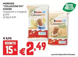 Panorama Merende "colazione più" KINDER offerta