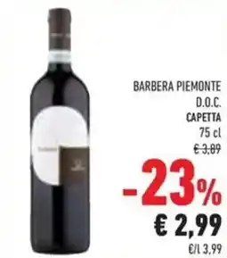 Conad Barbera piemonte d.o.c. capetta offerta