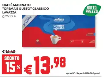 Caffé macinato "crema e gusto" classico LAVAZZA