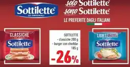 Conad SOTTILETTE classiche burger con cheddar offerta