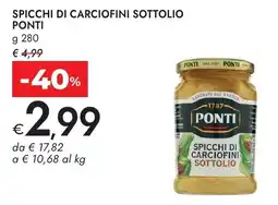 Bennet Spicchi di carciofini sottolio PONTI offerta