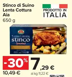 Carrefour Market Stinco di Suino Lenta Cottura Aia offerta