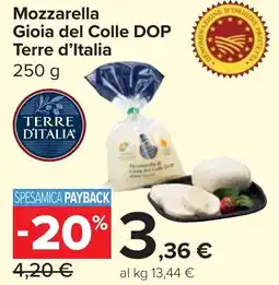 Carrefour Market Mozzarella Gioia del Colle DOP Terre d'Italia offerta