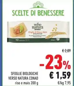 Conad Sfoglie biologiche verso natura conad riso e mais offerta