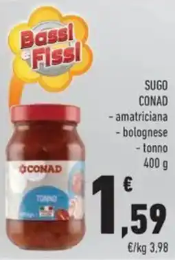 Conad Sugo CONAD amatriciana bolognese tonno offerta