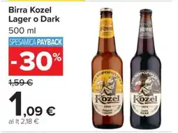 Carrefour Birra Kozel Lager o Dark offerta