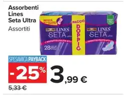 Carrefour Assorbenti Lines Seta Ultra offerta