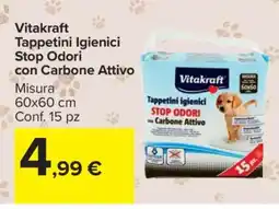Carrefour Vitakraft Tappetini igienici Stop Odori con Carbone Attivo offerta