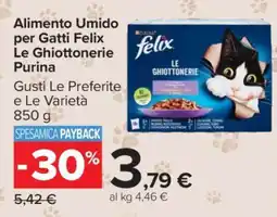 Carrefour Alimento Umido per Gatti Felix Le Ghiottonerie Purina offerta