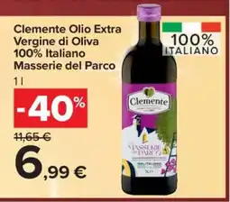 Carrefour Clemente Olio Extra Vergine di Oliva 100% Italiano Masserie del Parco offerta