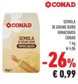 Conad Semola di grano duro rimacinata conad offerta