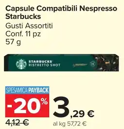 Carrefour Market Capsule Compatibili Nespresso Starbucks offerta