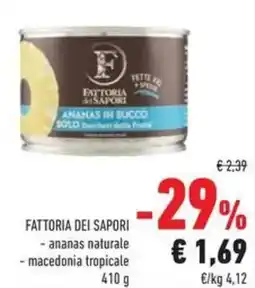 Conad FATTORIA DEI SAPORI ananas naturale macedonia tropicale offerta