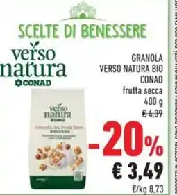 Conad Granola verso natura bio CONAD frutta secca offerta