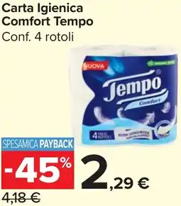 Carrefour Market Carta Igienica Comfort Tempo offerta