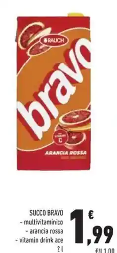 Conad SUCCO BRAVO multivitaminico arancia rossa vitamin drink ace offerta