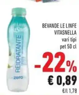 Conad Bevande le linfe vitasnella pet offerta