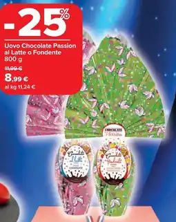 Carrefour Market Uovo Chocolate Passion al Latte o Fondente offerta