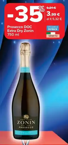 Carrefour Market Prosecco DOC Extra Dry Zonin offerta