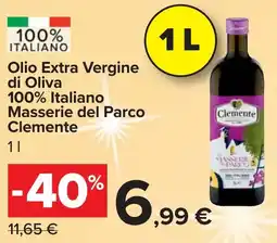 Carrefour Olio Extra Vergine di Oliva 100% Italiano Masserie del Parco Clemente offerta