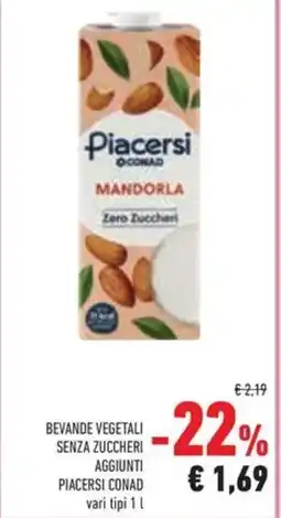 Conad Bevande vegetali senza zuccheri aggiunti PIACERSI CONAD offerta
