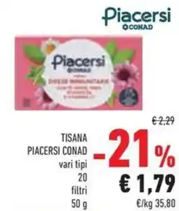 Conad Tisana PIACERSI CONAD 20 filtri offerta