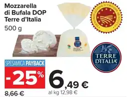 Carrefour Mozzarella di Bufala DOP Terre d'Italia offerta