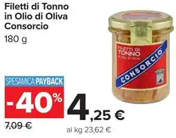 Carrefour Filetti di Tonno in Olio di Oliva Consorcio offerta