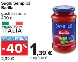 Carrefour Sughi Semplici Barilla offerta