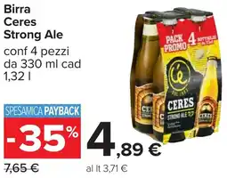 Carrefour Birra Ceres Strong Ale offerta