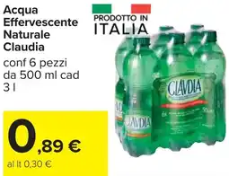 Carrefour Acqua Effervescente Naturale Claudia offerta