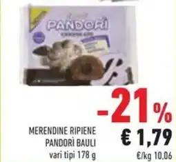 Conad Merendine ripiene pandori BAULI offerta