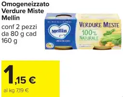 Carrefour Omogeneizzato Verdure Miste Mellin offerta