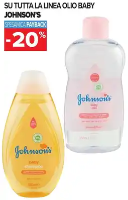 Carrefour Su tutta la linea olio baby JOHNSON'S offerta