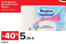 Carrefour Carta Igienica Sensation Extra Regina offerta