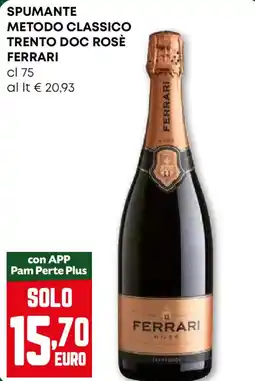 Pam Spumante metodo classico trento doc rosè FERRARI offerta